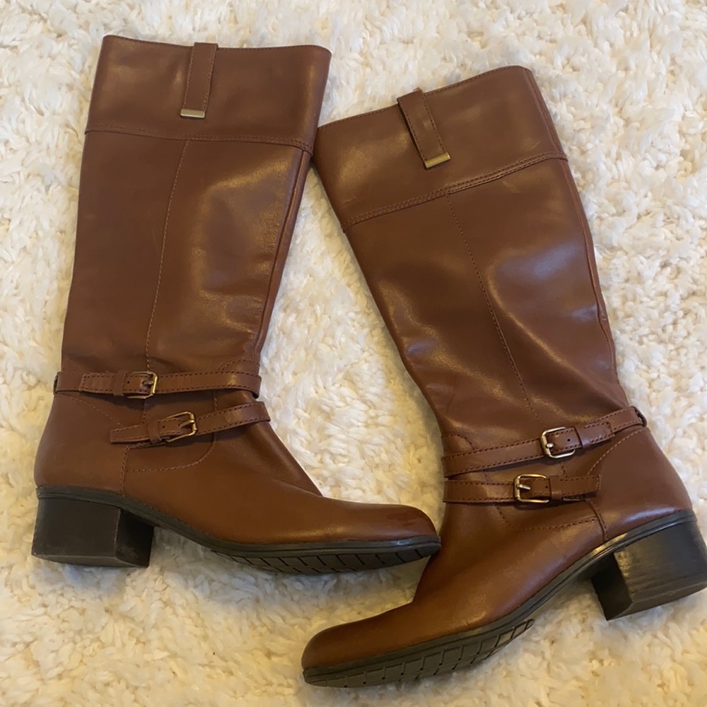 Caramel Brown Carlotta Bandolino leather riding boots